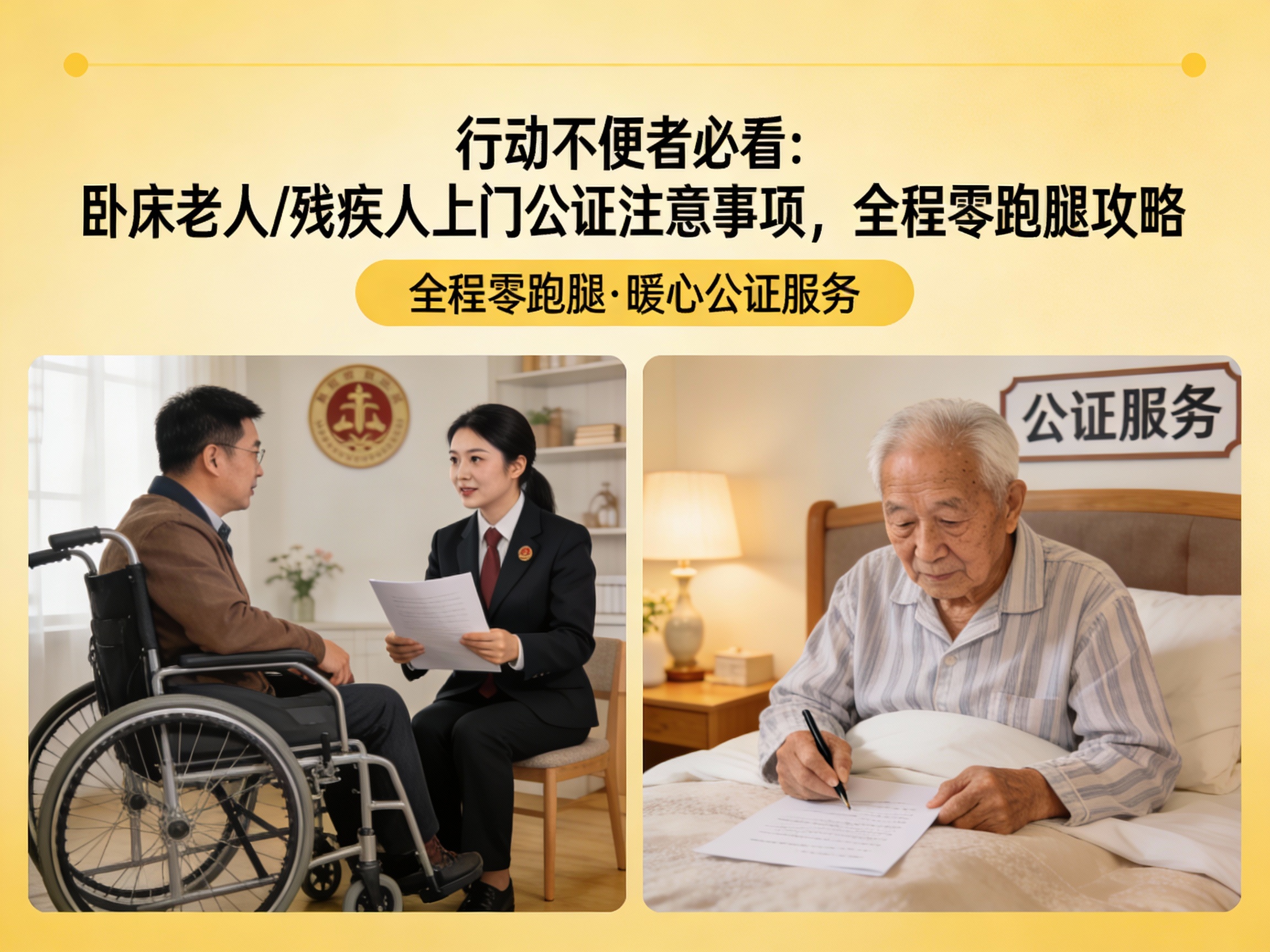 零跑腿公证服务指南：卧床老人与残疾人上门办理全流程详解